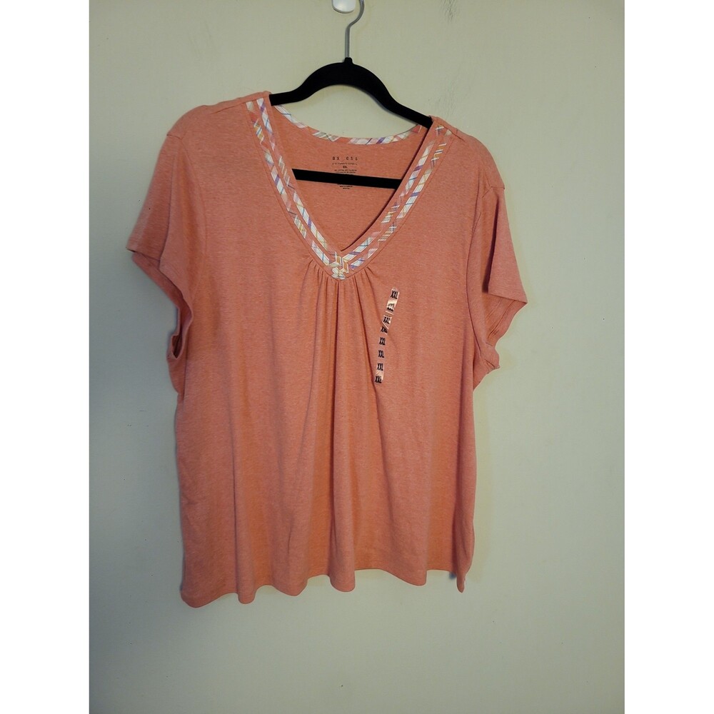 Axcess Orange V-neck Short Sleeve T-shirt Sz XXL NWT